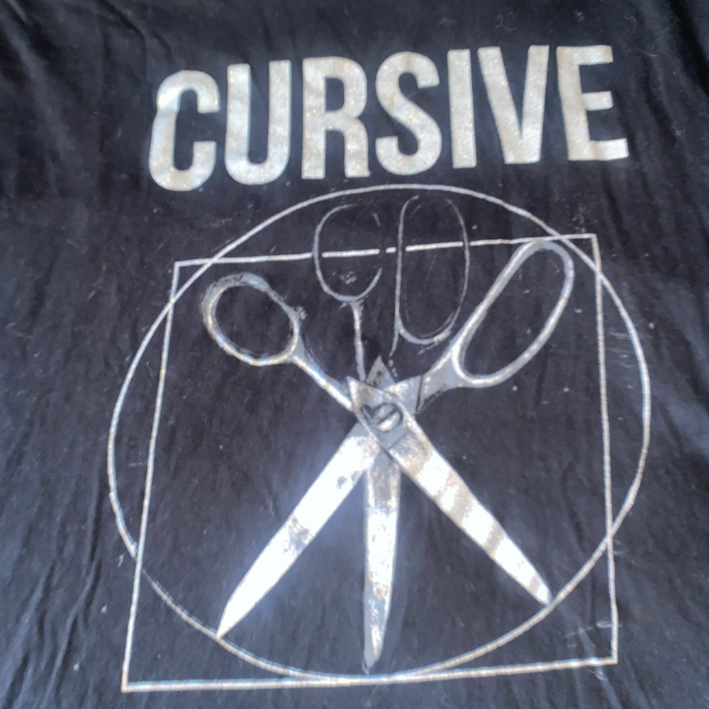 Cursive - printed on black Tultex Black Tee size 3XL 🌙